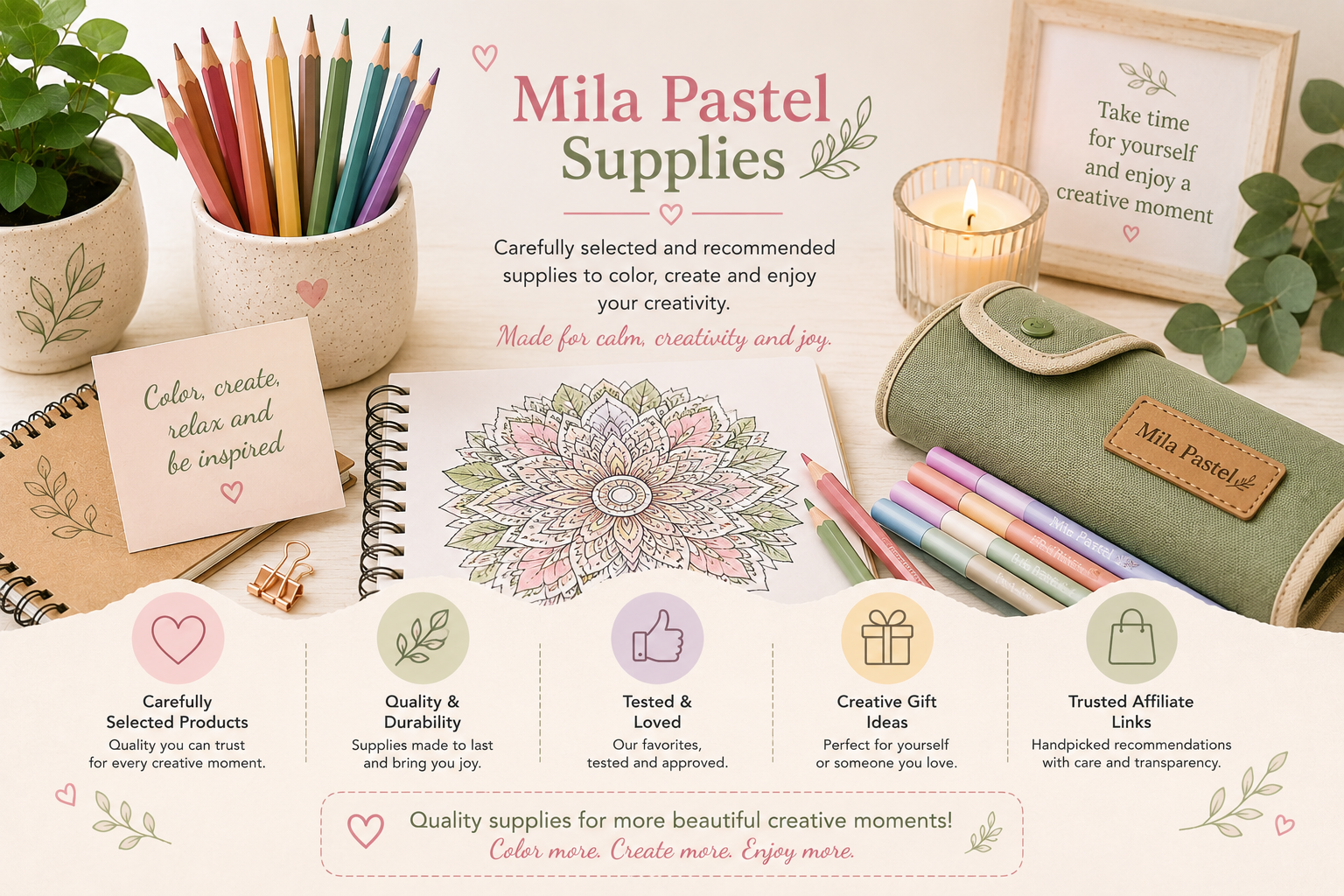 Mila Pastel Color coloring supplies