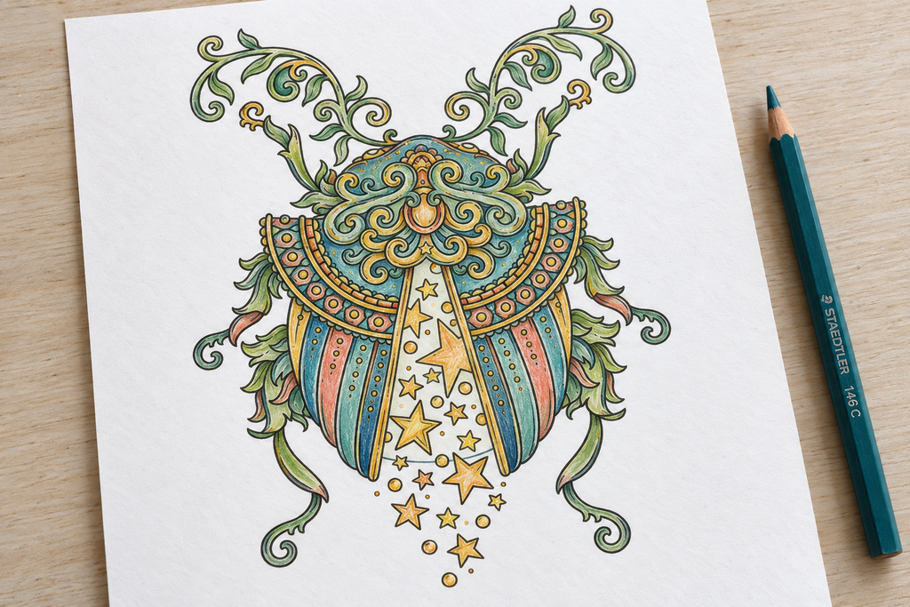 Hanna Karlzon coloring page colored with Staedtler 146C colored pencils