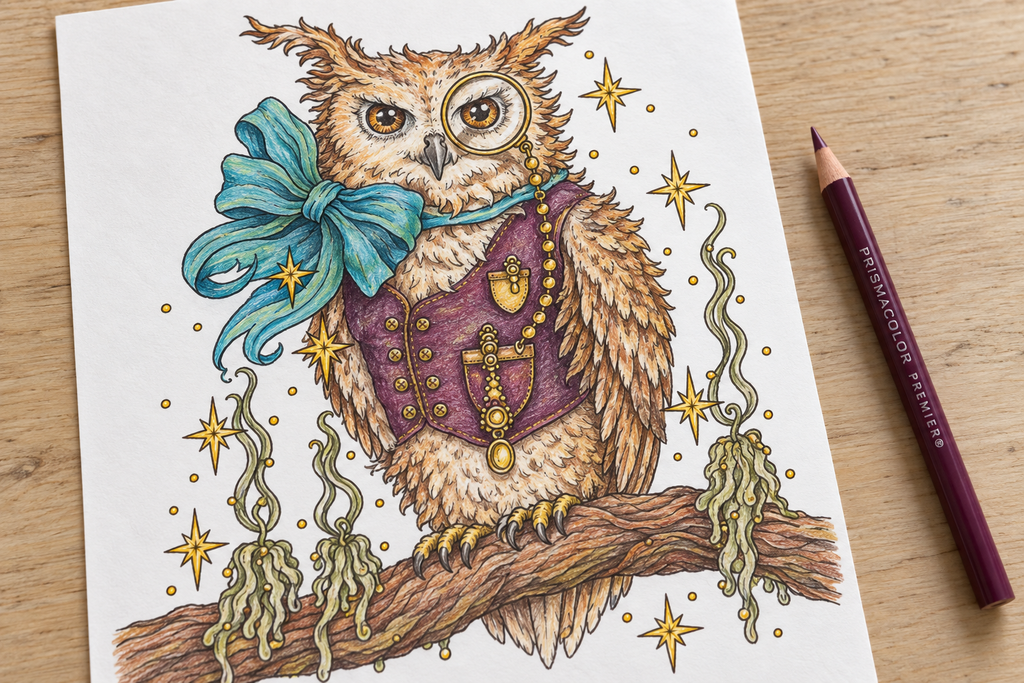 Hanna Karlzon coloring page colored with Prismacolor Premier pencil